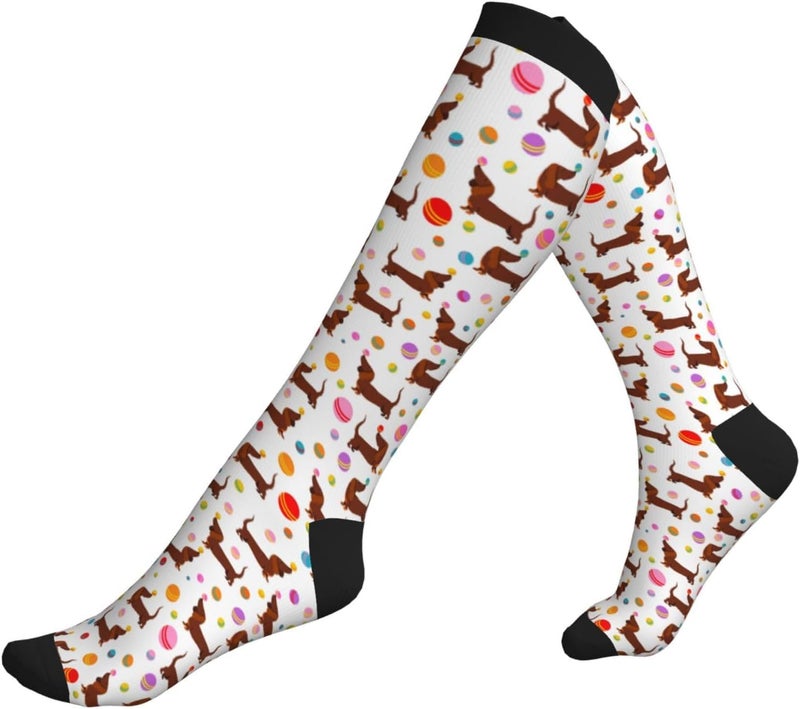 Figtihw Tie Dye Compression Socks Knee High Support Socks For Women Men Running Athletic Hiking - Image 2